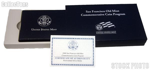 2006 San Francisco Old Mint Commemorative Uncirculated Silver Dollar OGP Replacement Box and COA