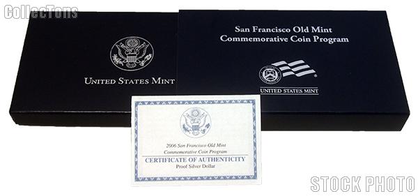 2006 San Francisco Old Mint Commemorative Proof Silver Dollar OGP Replacement Box and COA