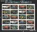 2008 Automobiles of the 1950s 42 Cent US Postage Stamp Unused Sheet of 20 Scott #4353 - #4357