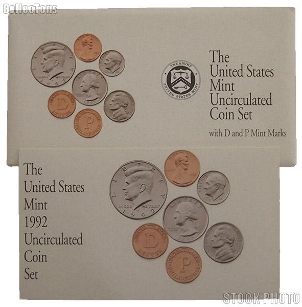 1992 U.S. Mint Uncirculated Set OGP Replacement Envelope and COA