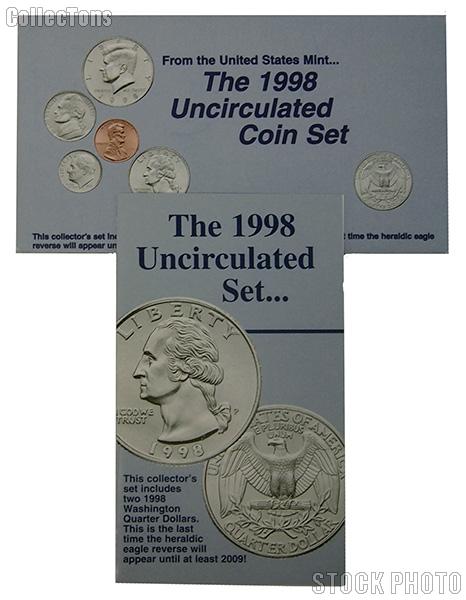 1998 U.S. Mint Uncirculated Set OGP Replacement Envelope and COA