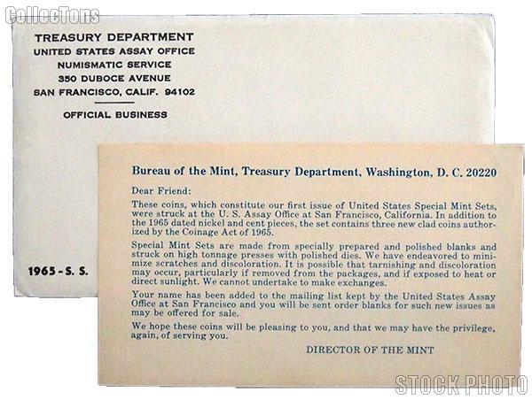 1965 U.S. Mint Uncirculated Set OGP Replacement Envelope