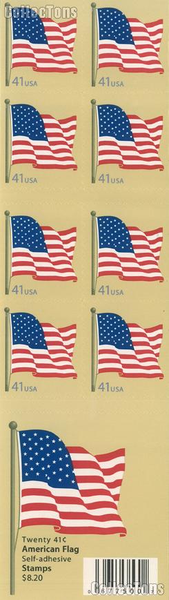 2007 United States Flag 41 Cent US Postage Stamp Unused Booklet of 20 Scott #4191A