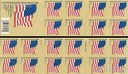 2007 United States Flag 41 Cent US Postage Stamp Unused Booklet of 20 Scott #4191A
