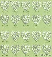 2008 Wedding Hearts 42 Cent US Postage Stamp Unused Sheet of 20 Scott #4271