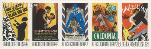 2008 Vintage Black Cinema 42 Cent US Postage Stamp Unused Sheet of 20 Scott #4336 - #4340