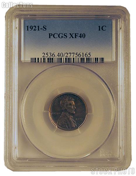 1921-S Lincoln Wheat Cent in PCGS XF 40