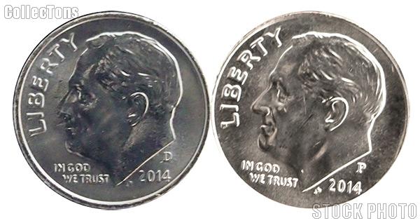 2014 P & D Roosevelt Dime GEM BU 2014 Dimes Perfect for Album