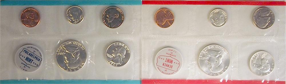 1963 Mint Set - All Original 10 Coin U.S. Mint Uncirculated Set