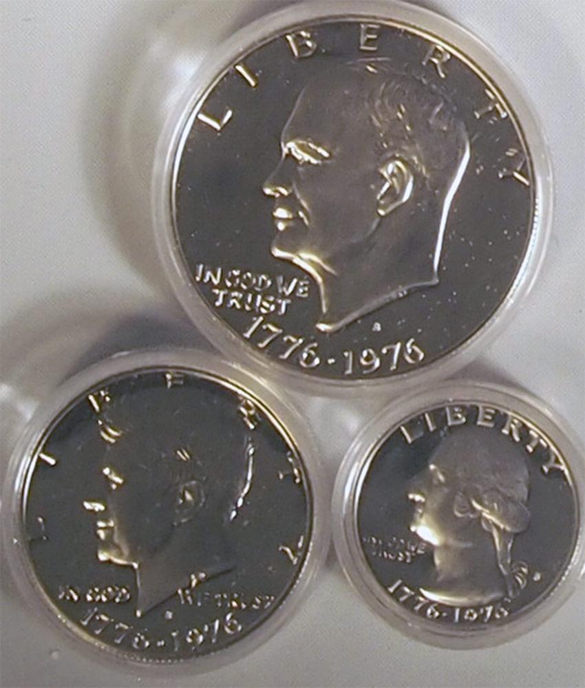 1976 PROOF SET Bicentennial 3 Coin Silver Proof Set