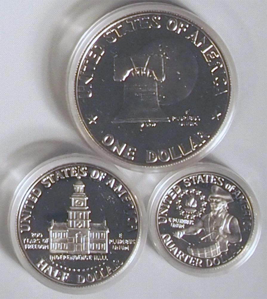 1976 PROOF SET Bicentennial 3 Coin Silver Proof Set