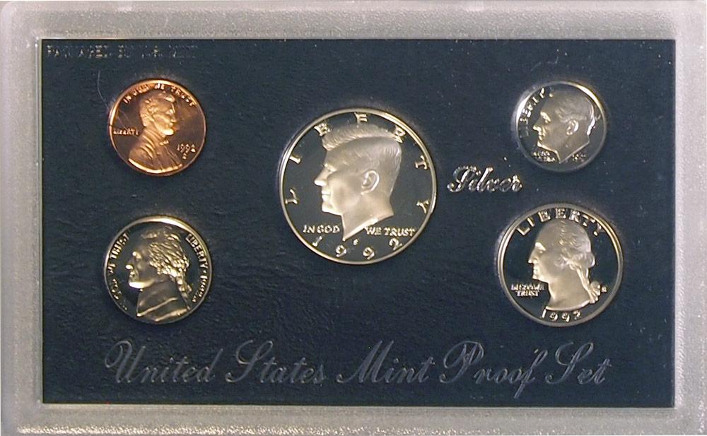 1992 SILVER PROOF SET * ORIGINAL * 5 Coin U.S. Mint Proof Set