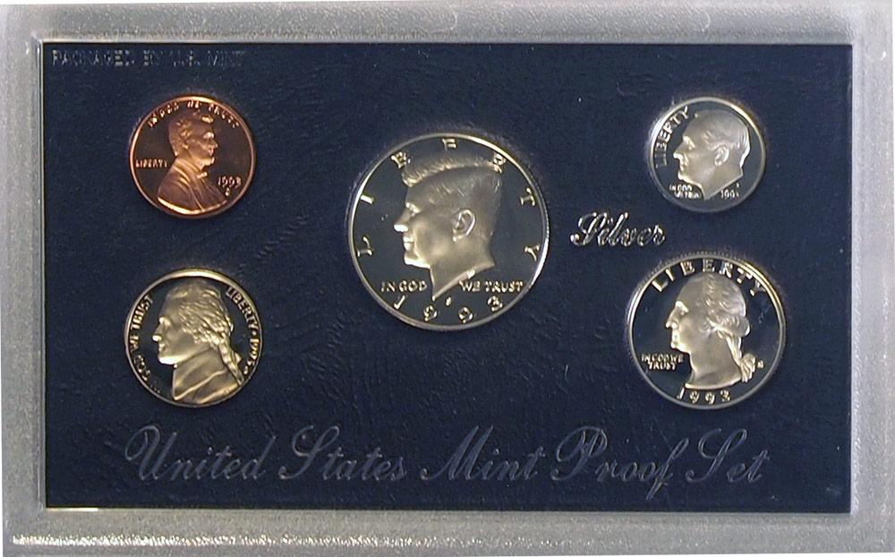 1993 SILVER PROOF SET * ORIGINAL * 5 Coin U.S. Mint Proof Set