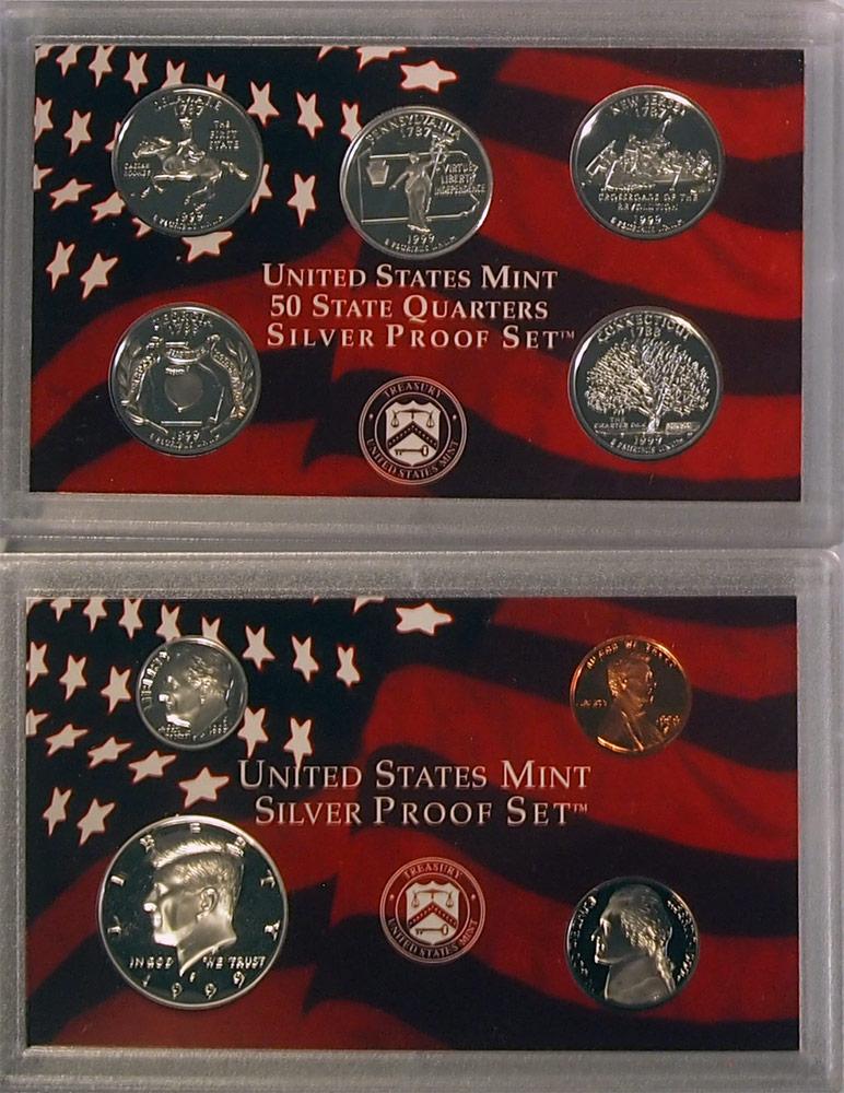 1999 SILVER PROOF SET * ORIGINAL * 9 Coin U.S. Mint Proof Set