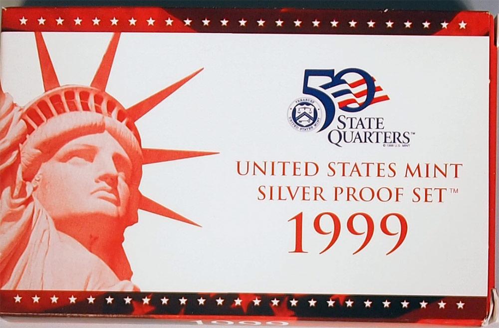 1999 SILVER PROOF SET * ORIGINAL * 9 Coin U.S. Mint Proof Set