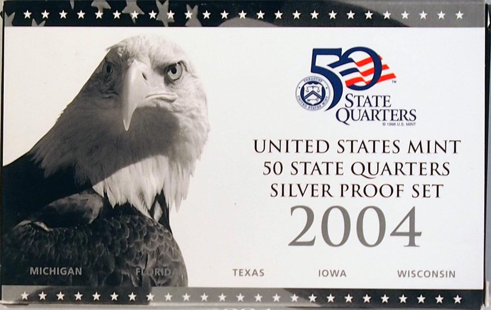 2004 SILVER QUARTER PROOF SET * 5 Coin U.S. Mint Proof Set