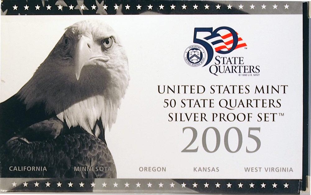 2005 SILVER QUARTER PROOF SET * 5 Coin U.S. Mint Proof Set