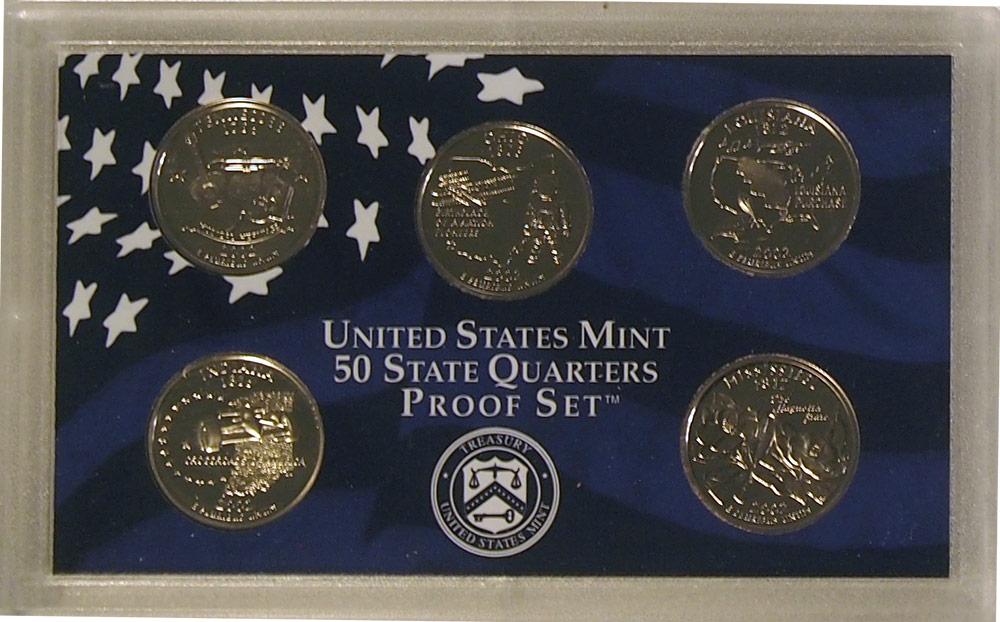 2002 QUARTER PROOF SET * ORIGINAL * 5 Coin U.S. Mint Proof Set