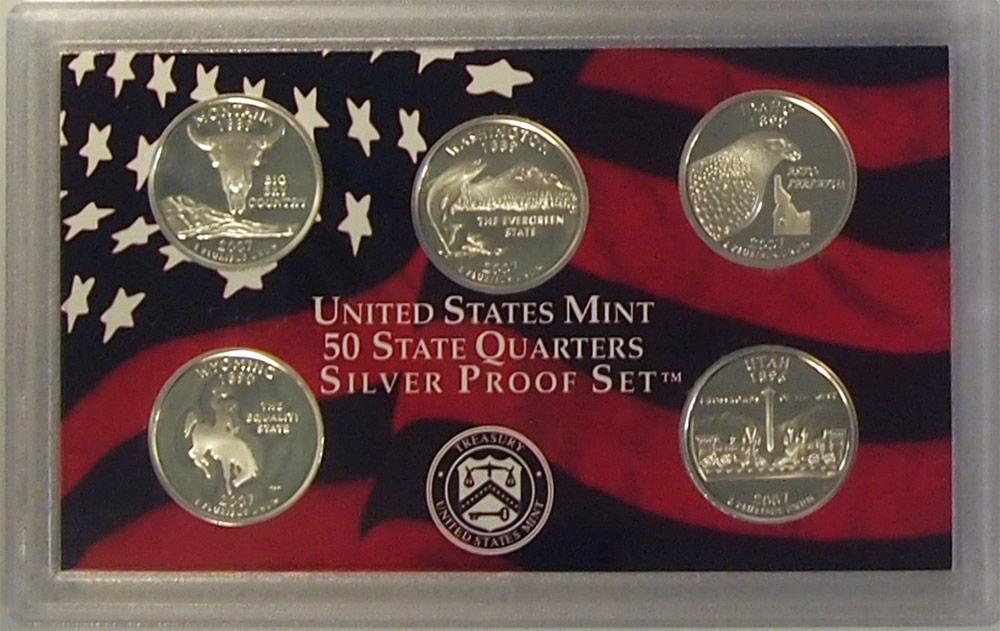 2007 SILVER QUARTER PROOF SET * 5 Coin U.S. Mint Proof Set