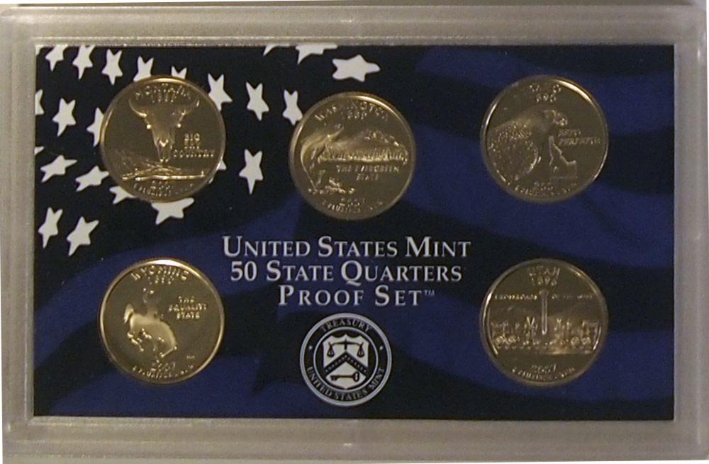 2007 QUARTER PROOF SET * ORIGINAL * 5 Coin U.S. Mint Proof Set