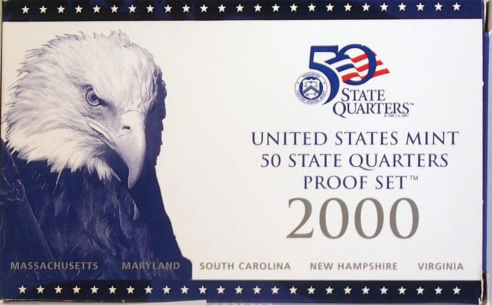 2000 QUARTER PROOF SET * ORIGINAL * 5 Coin U.S. Mint Proof Set