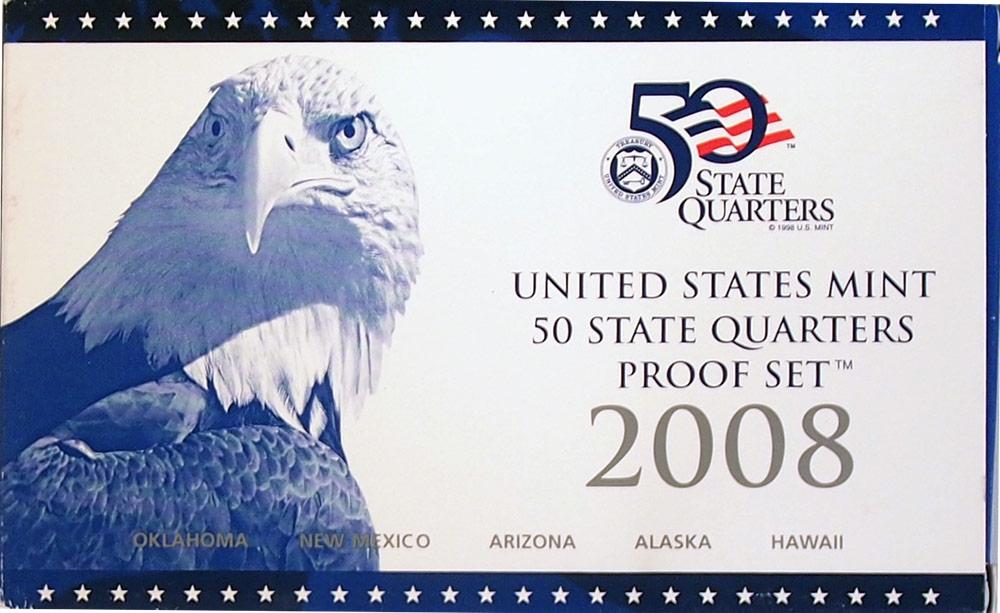 2008 QUARTER PROOF SET * ORIGINAL * 5 Coin U.S. Mint Proof Set