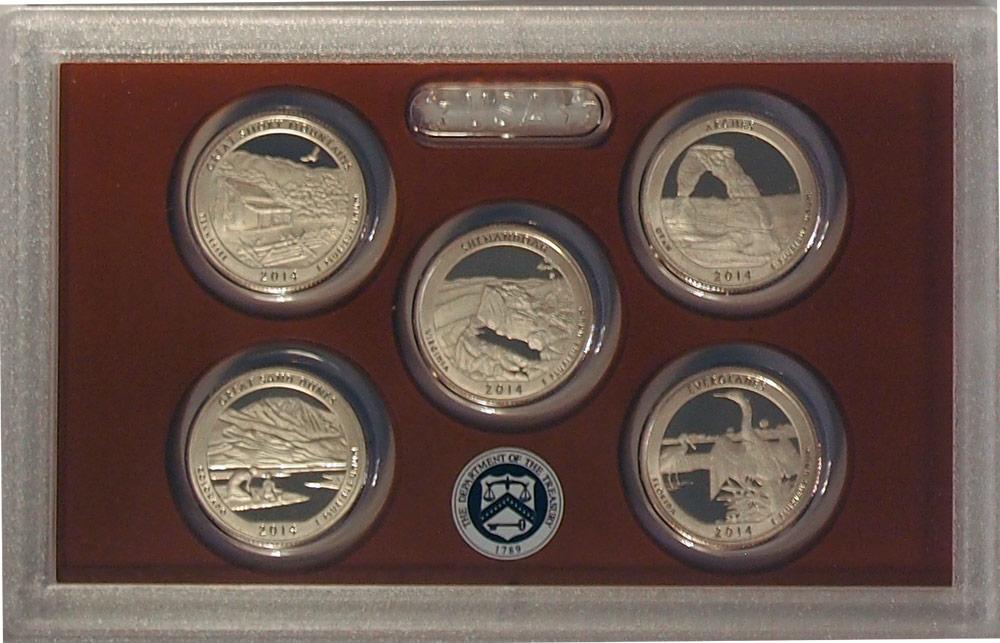 2014 National Parks Quarter Proof Set - 5 Coins