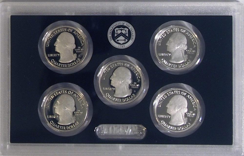 2014 SILVER QUARTER PROOF SET * 5 Coin U.S. Mint Proof Set