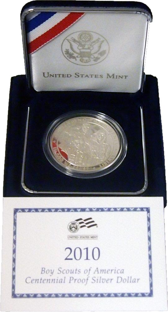 2010 Boy Scouts of America Centennial Proof Commemorative Silver Dollar Coin