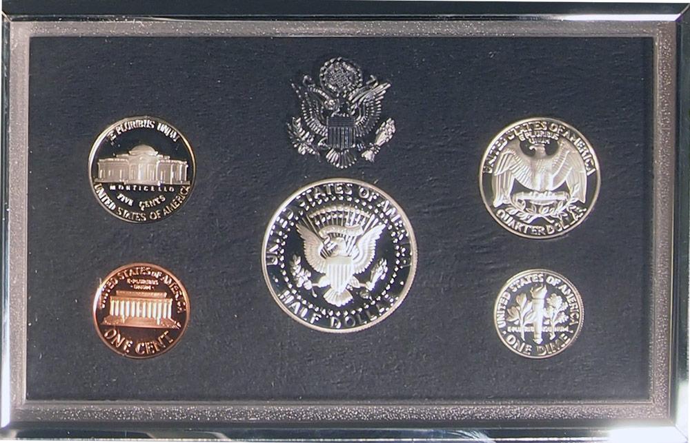 1993 PREMIER SILVER PROOF SET Deluxe Box 5 Coin U.S. Mint Proof Set