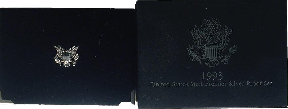 1993 PREMIER SILVER PROOF SET Deluxe Box 5 Coin U.S. Mint Proof Set