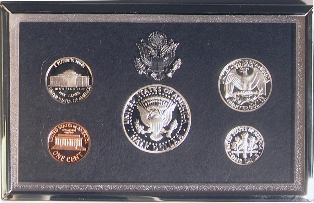 1995 PREMIER SILVER PROOF SET Deluxe Box 5 Coin U.S. Mint Proof Set