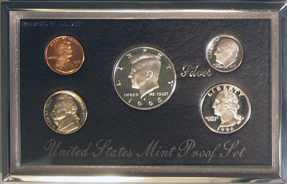 1996 PREMIER SILVER PROOF SET Deluxe Box 5 Coin U.S. Mint Proof Set