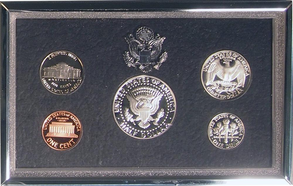 1997 PREMIER SILVER PROOF SET Deluxe Box 5 Coin U.S. Mint Proof Set