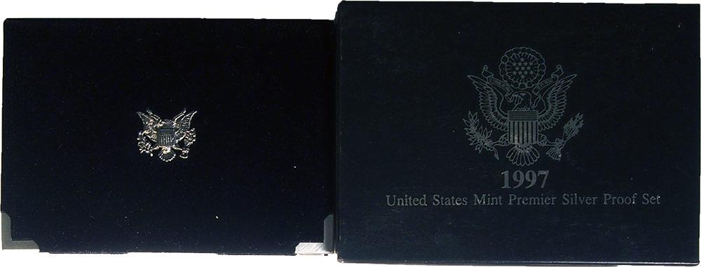 1997 PREMIER SILVER PROOF SET Deluxe Box 5 Coin U.S. Mint Proof Set