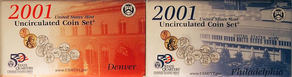 2001 Mint Set - All Original 20 Coin U.S. Mint Uncirculated Set