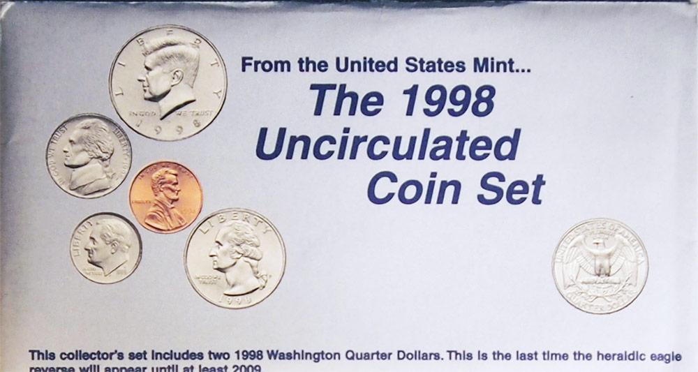 1998 Mint Set - All Original 10 Coin U.S. Mint Uncirculated Set