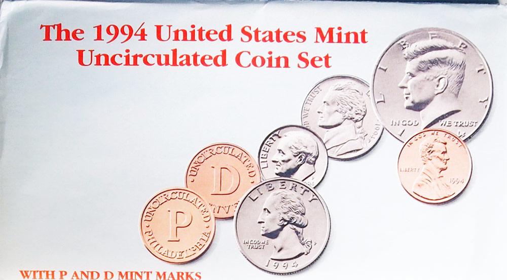 1994 Mint Set - All Original 10 Coin U.S. Mint Uncirculated Set