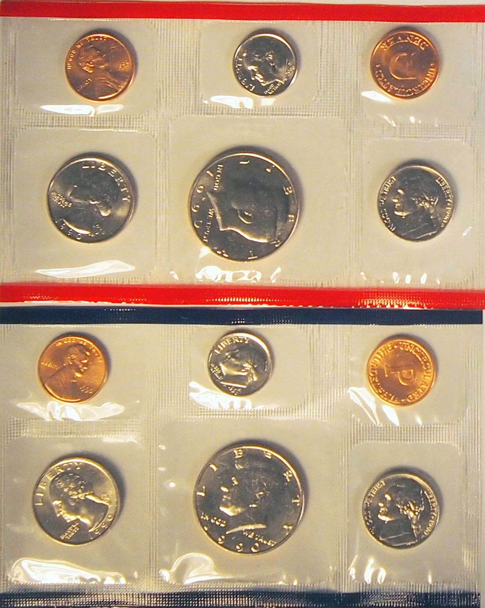 1990 Mint Set - All Original 10 Coin U.S. Mint Uncirculated Set