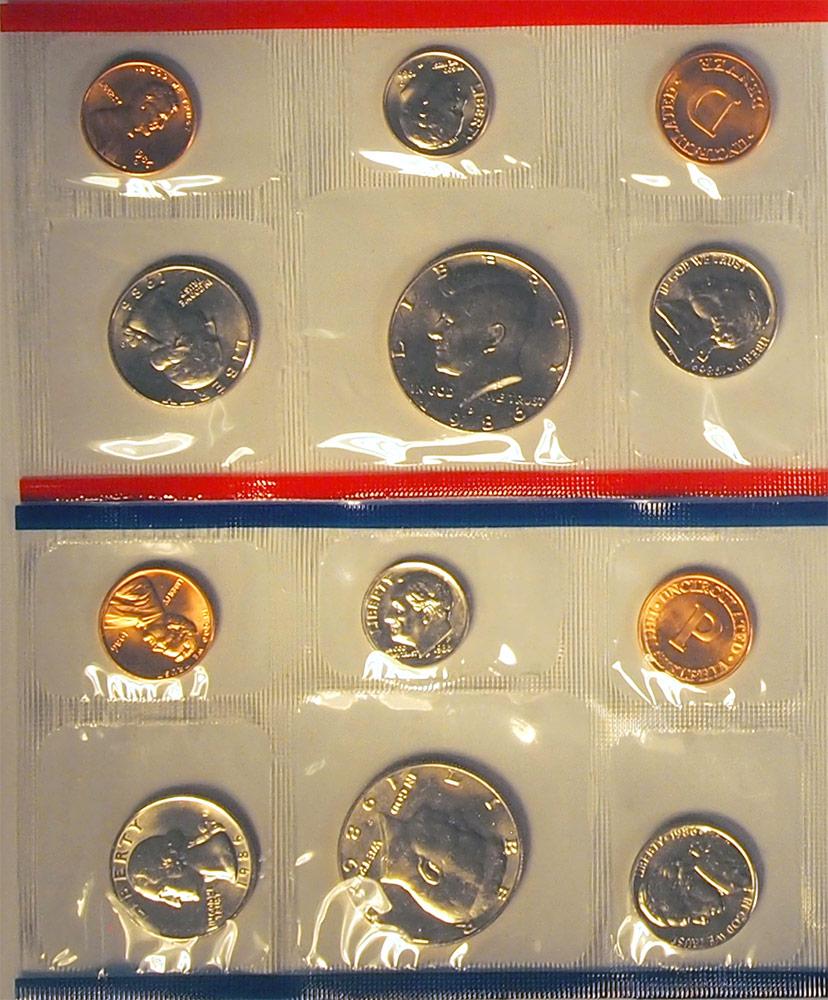 1986 Mint Set - All Original 10 Coin U.S. Mint Uncirculated Set