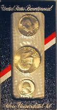 1976 U.S. Mint Set * Bicentennial Silver 3 Coin U.S. Mint Uncirculated Set