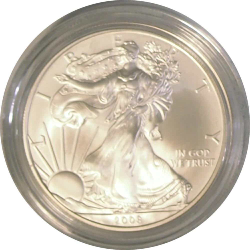 2008-W Burnished BU American Silver Eagle * 1oz Silver