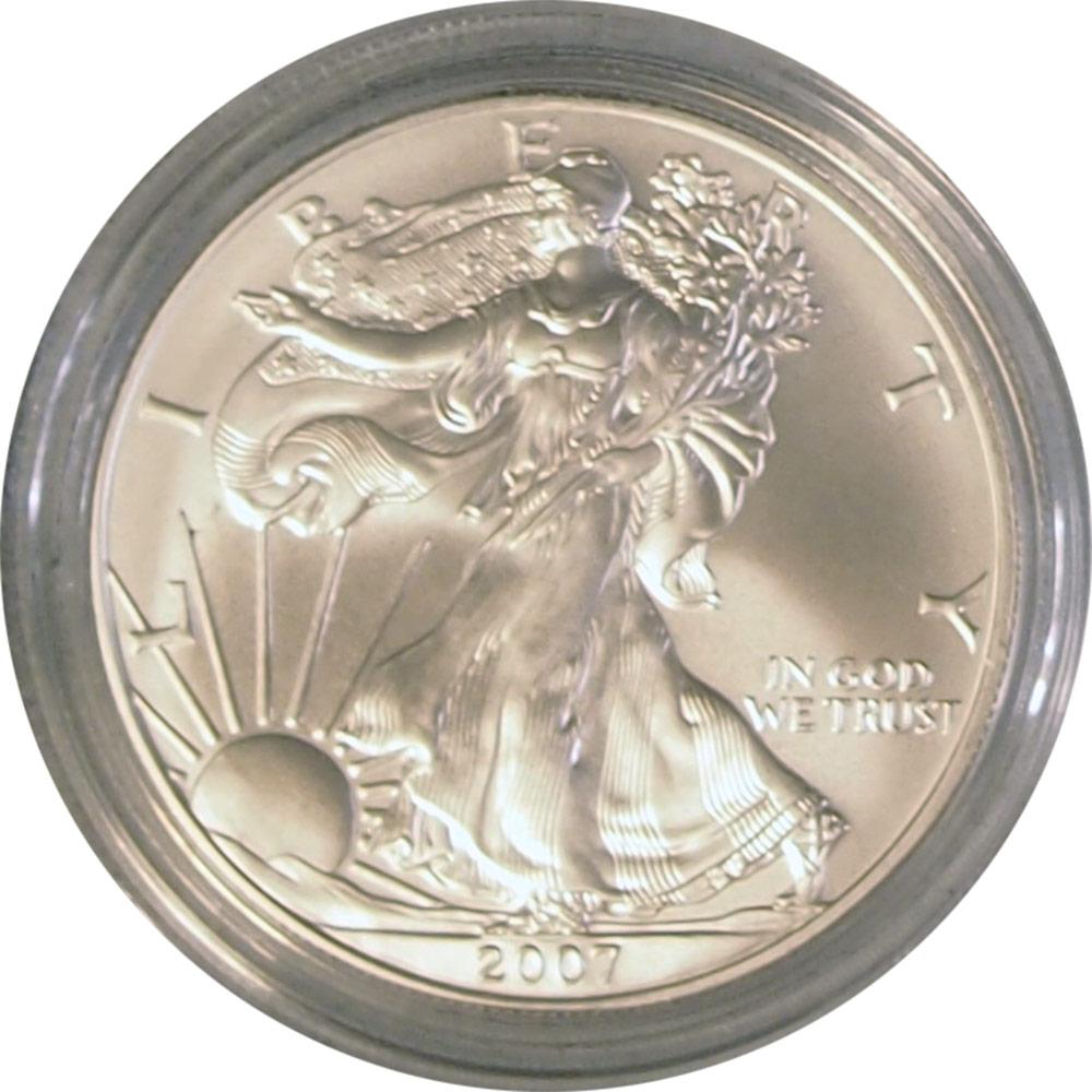 2007-W Burnished BU American Silver Eagle * 1oz Silver