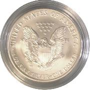 2008-W American Silver Eagle Dollar Burnished Reverse of 2007 1oz BU Silver Coin w/ Box & COA