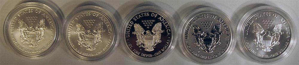 25th Anniversary Silver Eagle Set 5 Coin 2011 American Silver Eagle US Mint Set