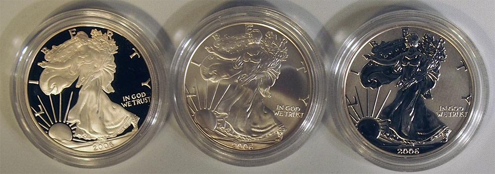 2006 American Silver Eagle 20th Anniversary 3-Coin Set