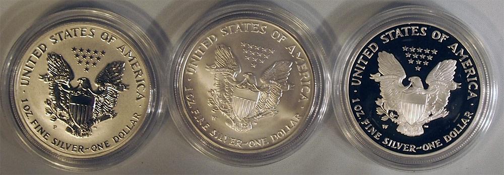 2006 American Silver Eagle 20th Anniversary 3-Coin Set