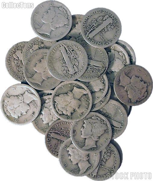 1917-S Mercury Silver Dime - Lower Grade Filler