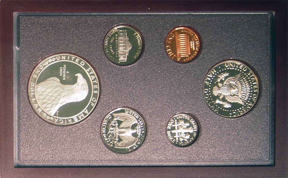 1983 PRESTIGE PROOF SET Deluxe Box & Papers 6 Coin U.S. Mint Proof Set