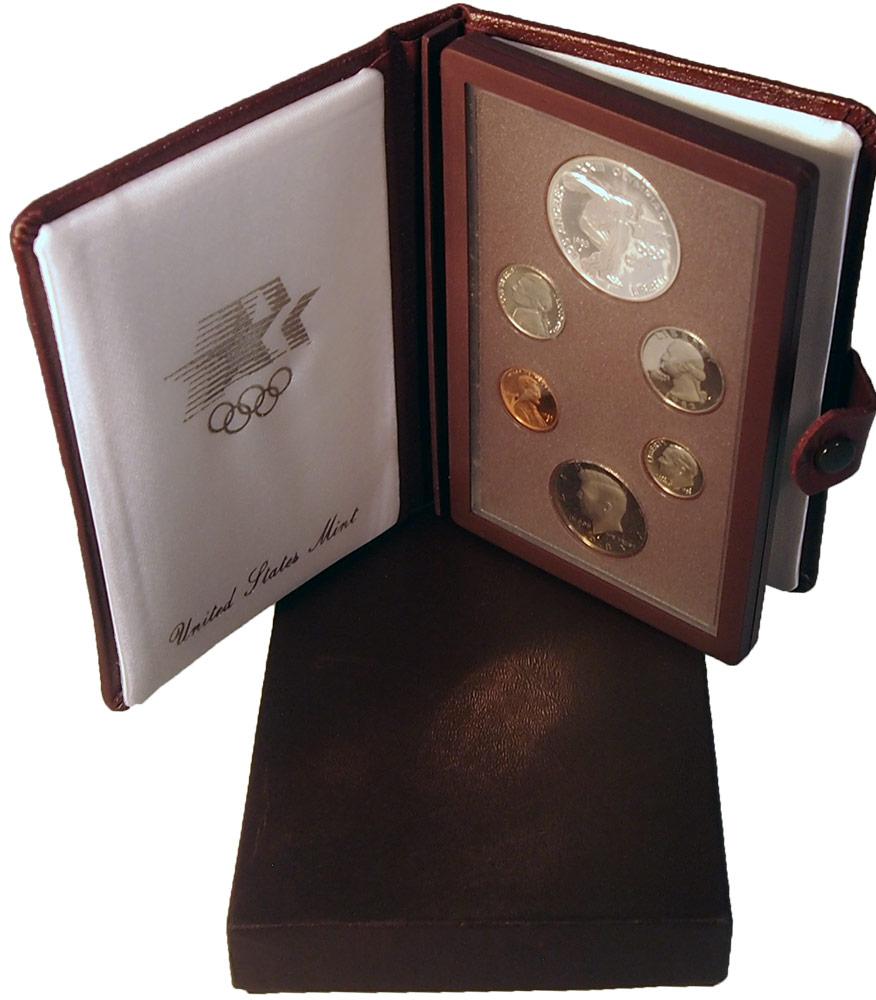1983 PRESTIGE PROOF SET Deluxe Box & Papers 6 Coin U.S. Mint Proof Set